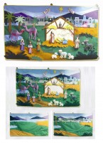 A beautifully crafted fabric wall hanging depicting the nativity scene with detachable felt pieces which can be arranged as required.  A wonderful interactive way to involve children in the real story of Christmas.   Price:  146.88 inc. VAT