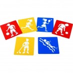 Encourage children to explore different types of physical exercise with this fabulous set of washable stencils depicting familiar sporting activities.  Ideal for creative activities and suitable for different skill levels.   Price: 2.95 inc. VAT